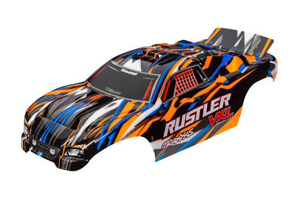 Traxxas 3726T Rustler Vxl, Body, Orng/Blue
