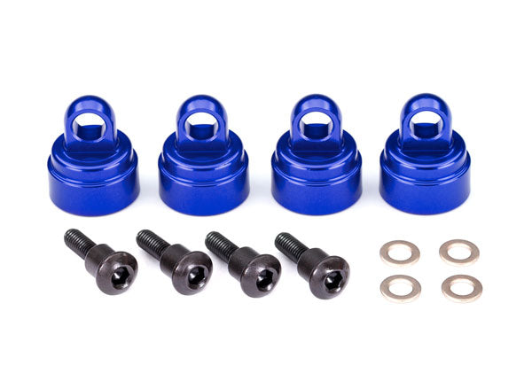 Traxxas 3767A Shock Caps Ultra Alum Blue (4)