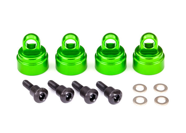 Traxxas 3767G Shock Caps Ultra Alum Grn (4)