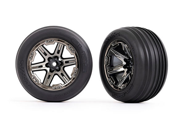 Traxxas 3771R T&W Rxt Blk Chrm 2.8/Ribbed