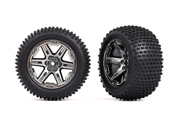 Traxxas 3772R T&W Rxt Blk & Chrm 2.8/Ribbed