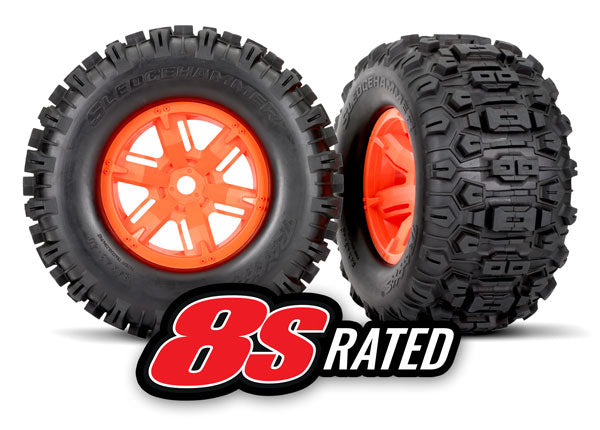 Traxxas 7774T T&W X-Maxx Whl Orng Sldghmr L/R
