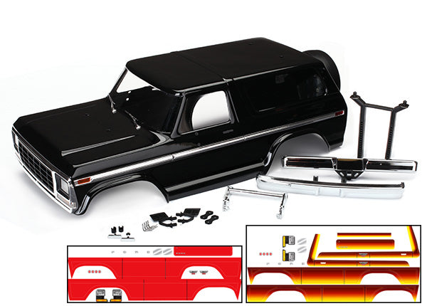 Traxxas 8010X Body Bronco Blk Decals & Accy