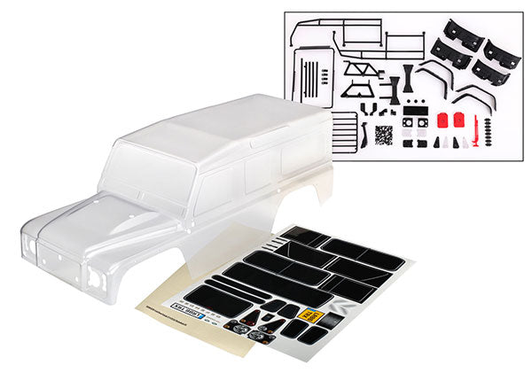 Traxxas 8011P Body Land Rover Defender Clear W/ Accy