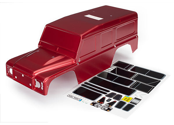 Traxxas 8011R Body Trx-4 Defender Red Decals
