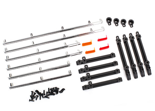 Traxxas 8076 Side Trim L/R /Retainers Chrme