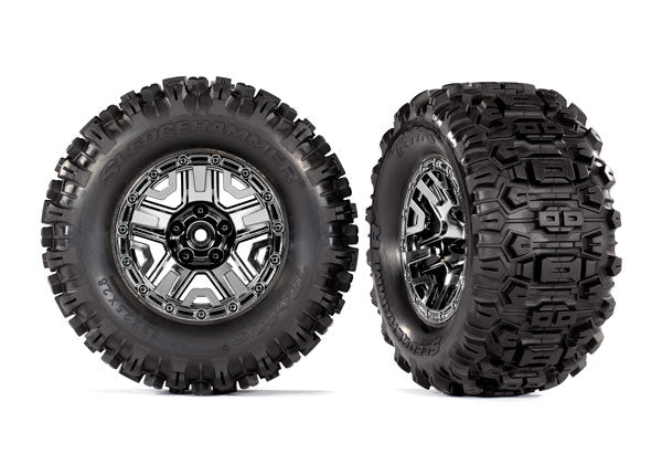 Traxxas 9072 T&W Blk Chrm 2.8 Whl/Sldgehmmr