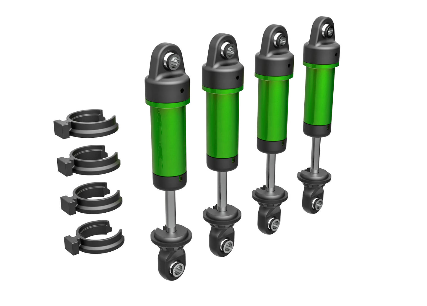 Traxxas 9764-Grn Shocks W/O Springs Green