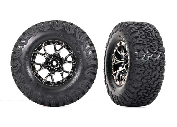 Traxxas 10187-Blkcr T&W Blk Chrm Whl Bfg At Ta Ko2 Rear