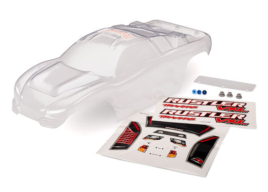 Traxxas 3714 Body Rustler Vxl Clear W/ Wing