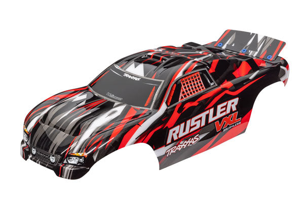 Traxxas 3726 Rustler Vxl, Body, R/Blk/Wht