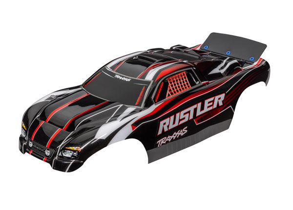 Traxxas 3750 Rustler, Body, Red/Blk