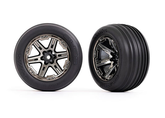 Traxxas 3771R T&W Rxt Blk Chrm 2.8/Ribbed