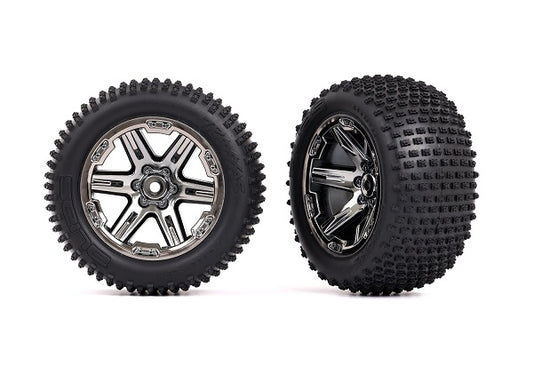 Traxxas 3772R T&W Rxt Blk & Chrm 2.8/Ribbed
