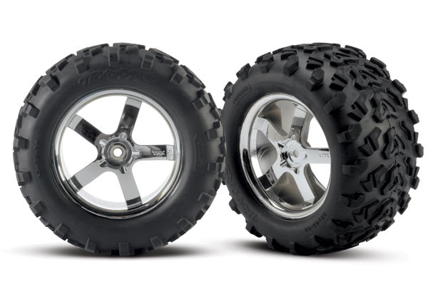 Traxxas 4973R T&W Hrcn Chrm 6.3 Whl/Maxx Tre