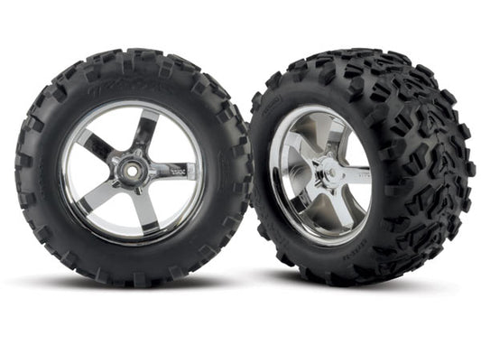 Traxxas 4973R T&W Hrcn Chrm 6.3 Whl/Maxx Tre