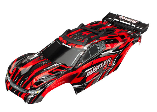 Traxxas 6718 Body Rustler 4X4 Red W Supprt