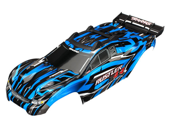 Traxxas 6718X Body Rustler 4X4 Blue W Supprt