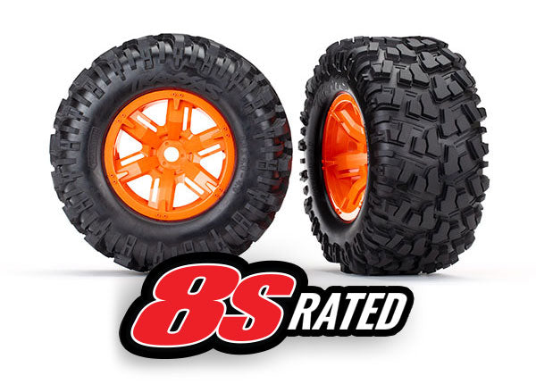Traxxas 7772T T&W X-Maxx Orng Whl/Maxx Tire