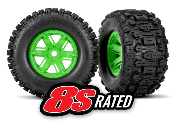 Traxxas 7774G T&W X-Maxx Whl Grn Sldghmr L/R