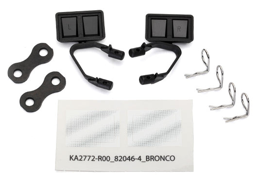 Traxxas 8073 Mirrors Side Blk L/R/Retainers