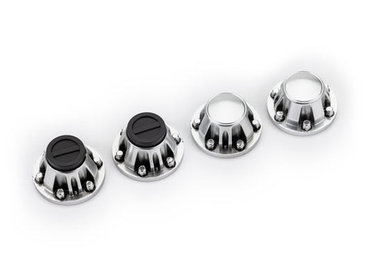 Traxxas 8152 Center Caps/ Satin Chrm Req 8255A