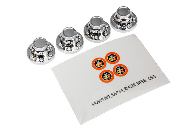 Traxxas 8164 Center Caps/ Chrm Req 8255A