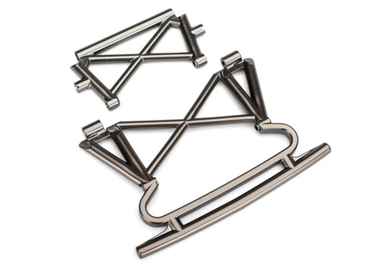 Traxxas 8535X Bumper Fr (Blk Chrome)/Suppor
