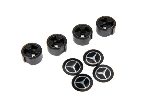 Traxxas 8873 Center Caps, Mercedes G500 Wheel (Black) (4) (Requ