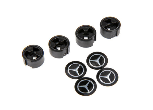 Traxxas 8873 Center Caps, Mercedes G500 Wheel (Black) (4) (Requ